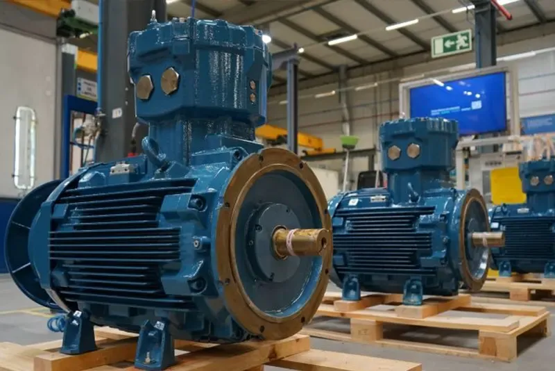 Motor elétrico de alta tensão em reparo na oficina da Colombo em Brasília